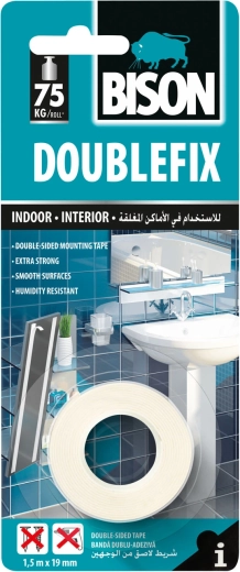 Dobbeltsidet klæbende tape 19 mm × 1,5 m