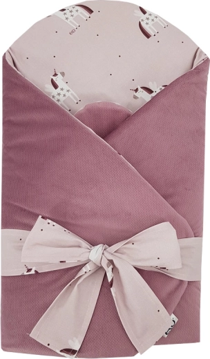 EKO svøb i velour med kokosindlæg Unicorn 75 × 75 cm
