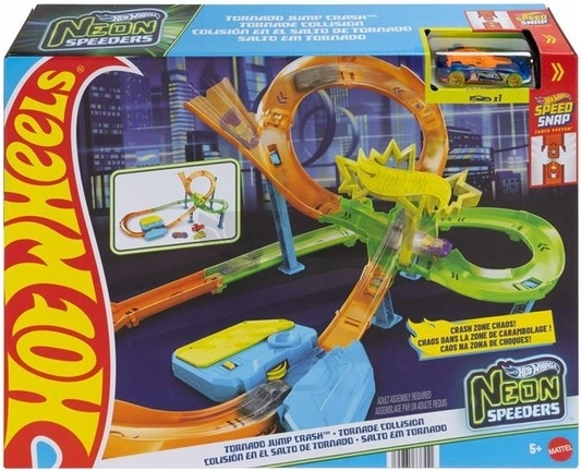 Hot Wheels neonracerbane Tornado Jump Crush Neon Speeders