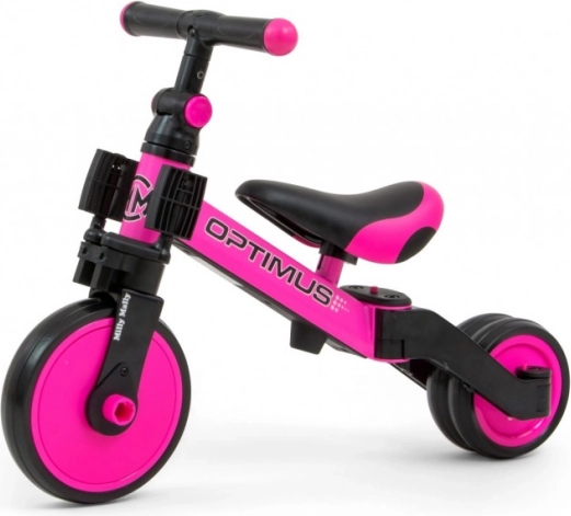 Børneløbecykel og trehjulet cykel 3-i-1 Optimus Pink