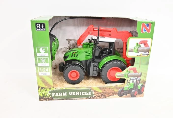 RC-traktor med trægrab 1:24