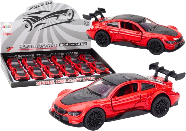 Metalsportsvogn 1:32 med friktionsdrev – rød