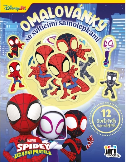 Malebog med selvlysende Spidey-klistermærker