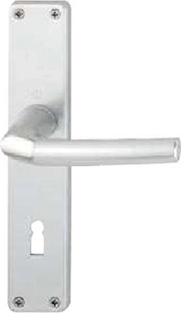 Dørhåndtag med langskilt BIRMINGHAM til nøgle 72 mm, aluminium, sølv