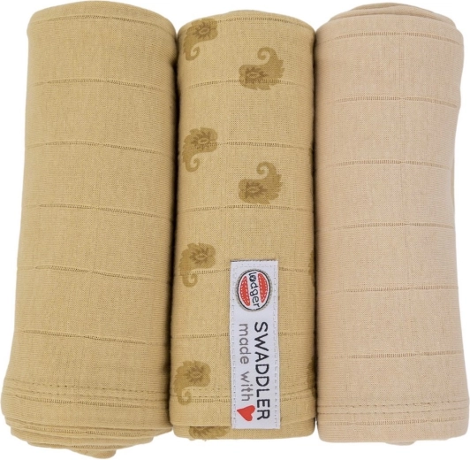 LODGER swaddler Flame tribe sæt 3 stk. 70 × 70 cm sand