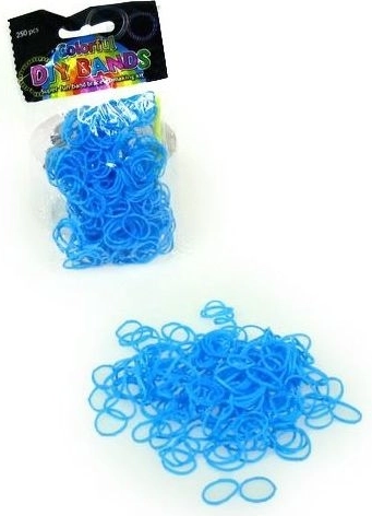 Sæt med 250 elastiske gummibånd til fremstilling af armbånd – havblå