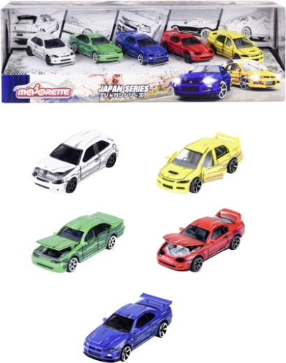 Majorette Japan Series – sæt med 5 metalbiler 1:64