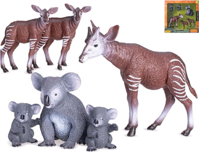 Sæt safaridyr med unger – plastfigurer