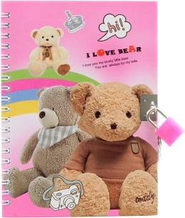 Notesbog med lås – Bamse