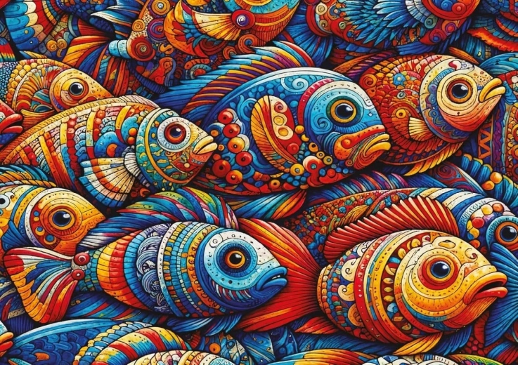 Puslespil ART PUZZLE Mosaikfisk 1000 brikker