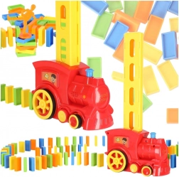 Interaktivt togsæt der lægger domino, 80 dele – Lokomotiv