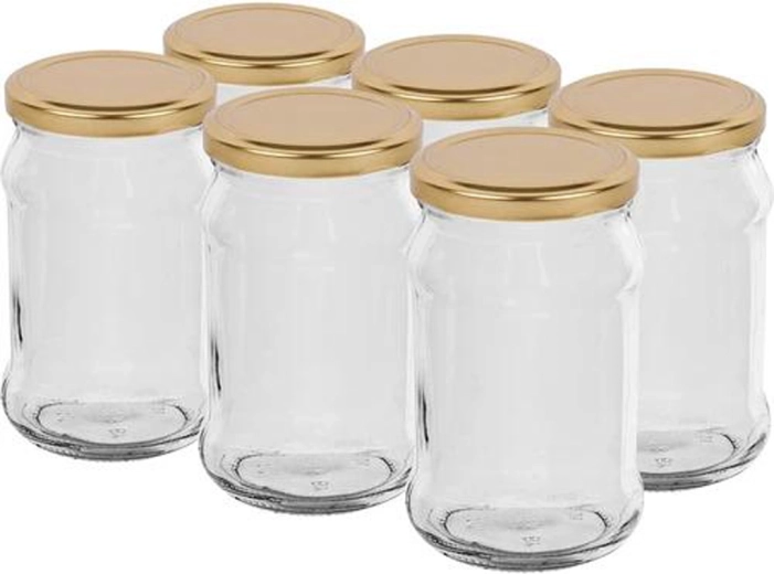 Henkogningsglas med låg 300 ml Twist, sæt med 6 stk.