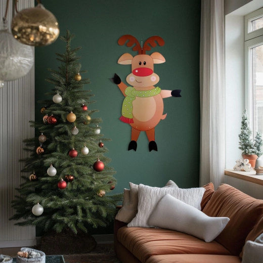 Juledekoration i papir, rensdyr, 90 cm