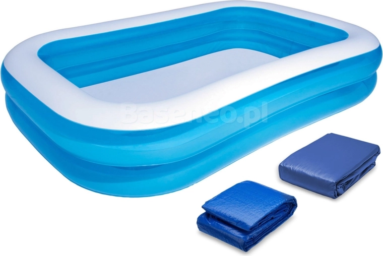 Familieoppustelig pool med låg og underlag 262 × 175 × 51 cm BESTWAY