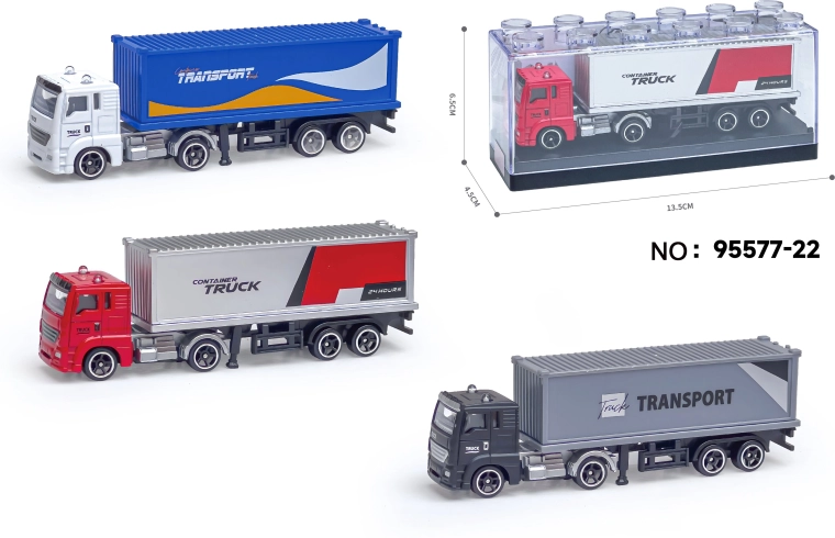 Metalmodel af containerlastbil 1:64