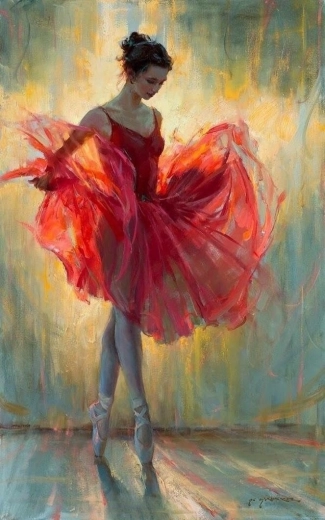 Norimpex diamantmaling Balletdanserinden i rødt 30 × 40 cm
