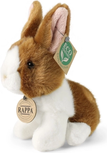 Rappa plyskanin hvid-sort kanin, siddende, 16 cm