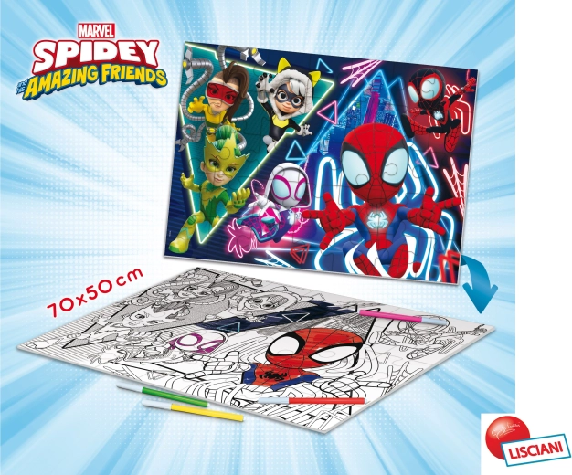 Dobbeltsidet gulvpuslespil Spidey med 35 brikker