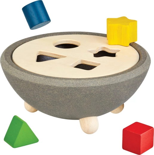 PlanToys træ-indsatslegetøj – sortering af former (avancerede former)