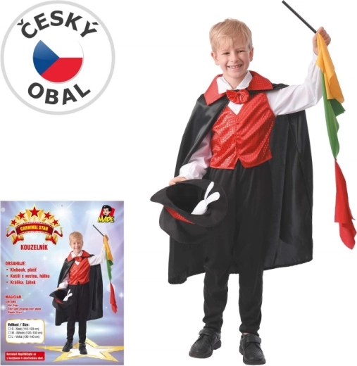 Børnekarnevalskostume som tryllekunstner 110–120 cm