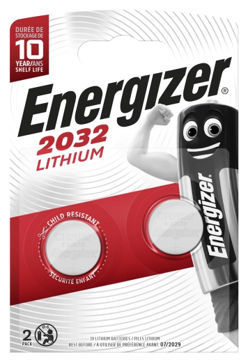 Lithium knapcellebatteri CR2032 3 V, 235 mAh, 2 stk – Energizer
