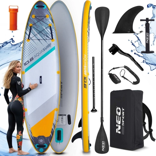 Oppustelig paddleboard AQUASURF 10'6 (320 × 84 × 15 cm) med Neo‑Sport sæt