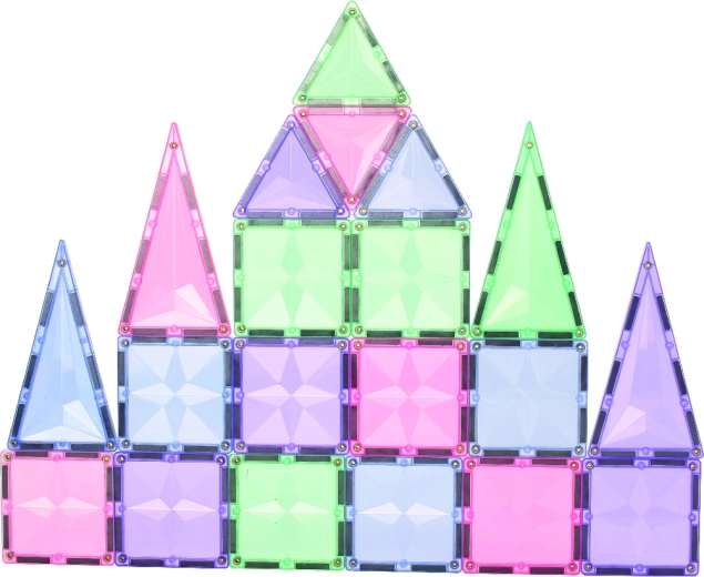Cleverclixx magnetisk byggesæt Geo pack pastel 45 stk