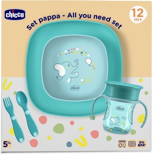 Chicco spisesæt til børn 12m+ blå