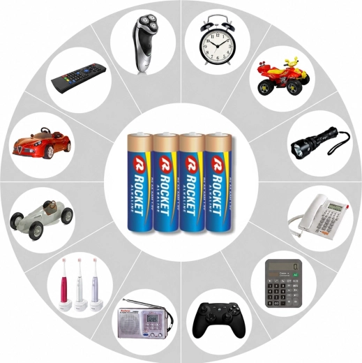 Rocket alkaliske batterier AA 1,5 V – pakke med 180 stk. (45×4)