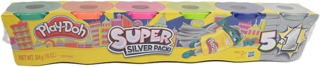 Modellervoks Play-Doh metalliske farver gold/silver 6 stk.