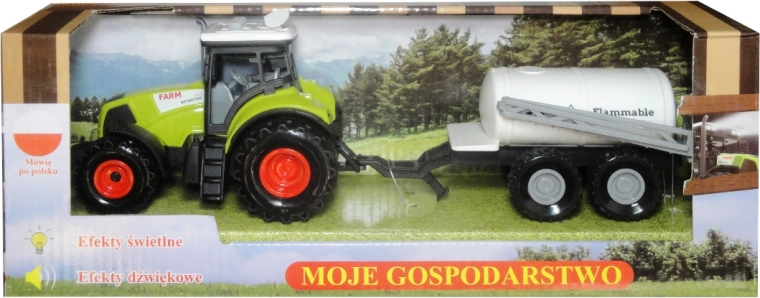 Traktor med anhænger med polsk lydmodul