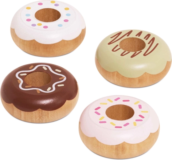 Trædonuts til legekøkken Le Toy Van (4 stk.)