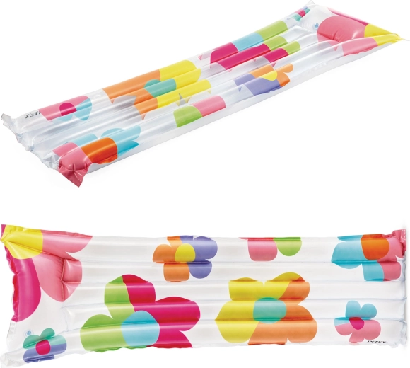 Oppustelig vandmadras med blomster INTEX 183 × 69 cm