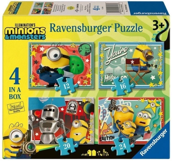 Ravensburger puslespil Mimoni og monstre 4 i 1 (12, 16, 20, 24 brikker)