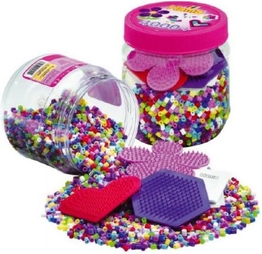 Strygeperler 4000 stk med plader og tilbehør i plastdåse