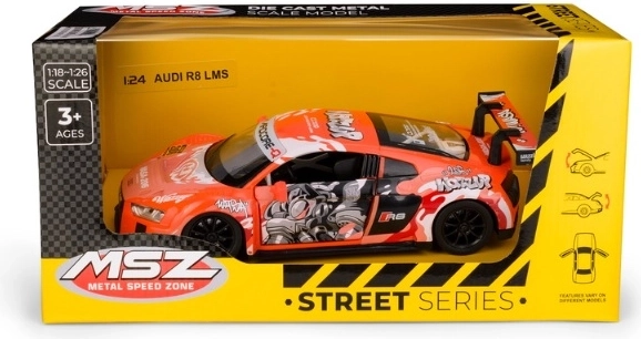 Samlemodel MSZ Audi R8 LMS WASA i målestoksforholdet 1:24