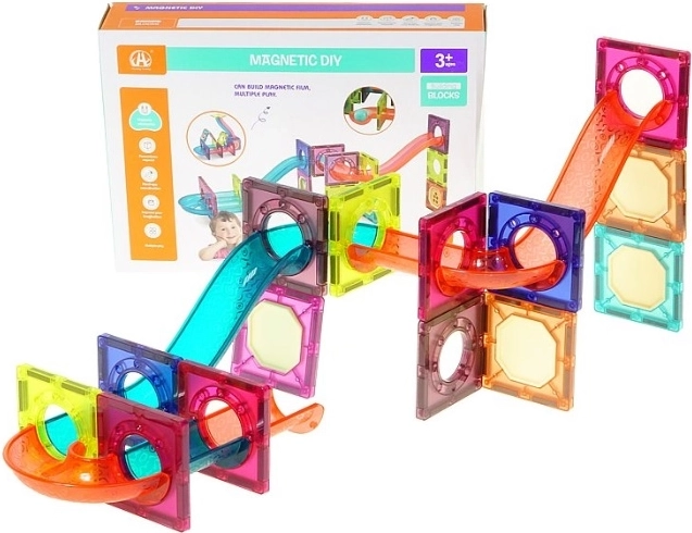 Magnetic DIY magnetisk byggesæt – kuglebane 37 dele