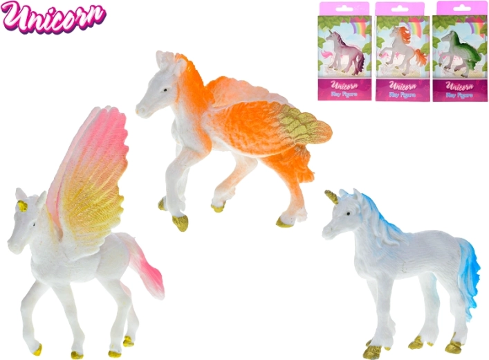 Unicorn enhjørning figur 9 cm – 4 typer, mix af farver
