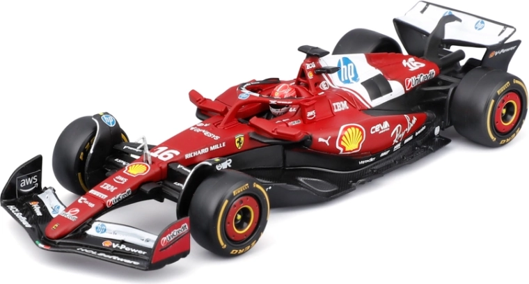 Bburago F1-model i akrylboks Ferrari SF-25 (2025) Charles Leclerc 1:43