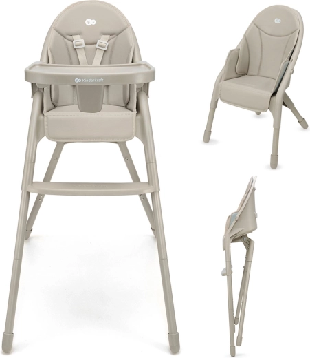 Kinderkraft spisebørnestol dinnly 2i1 beige