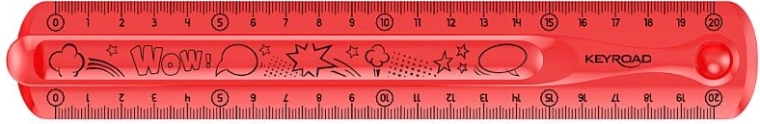 Lineal KEYROAD Flexi 20 cm rød
