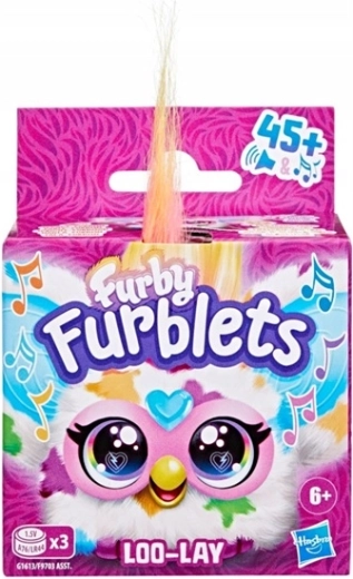 Furby Furblets Loo-Lay interaktiv mini-plyslegetøj med clip