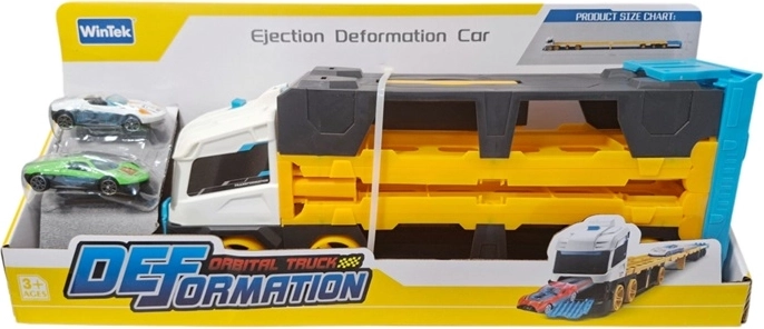 Sammenklappelig autotransporter med bane og bilaffyrer
