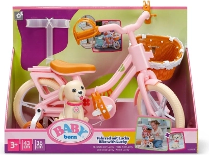 BABY born cykel med hunden Lucky til dukker