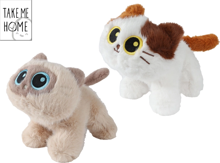 Plys-kat Take Me Home med store øjne - 1 stk.