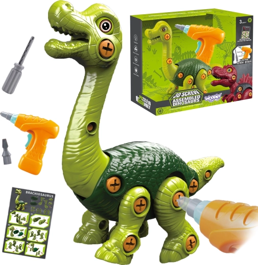 Woopie skruebyggesæt med brachiosaurus og boremaskine