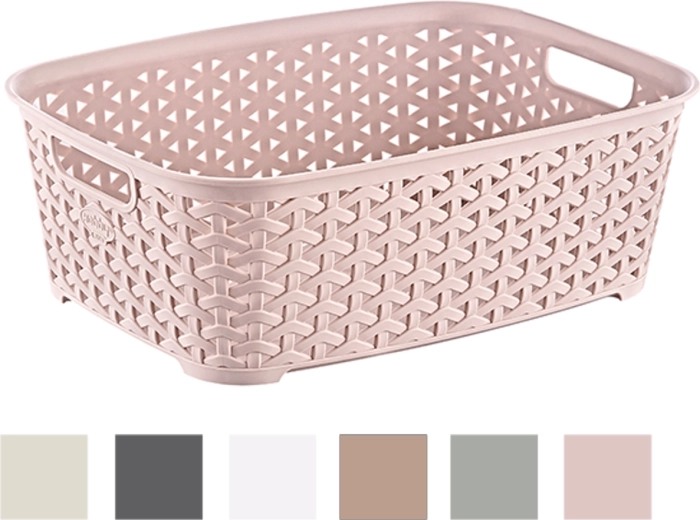 Plastikkurv med rattanmønster 29 × 22 × 11 cm, 5,2 l