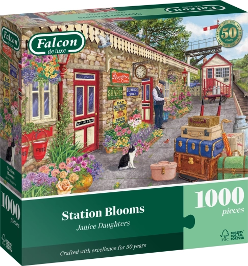 Falcon puslespil Blomster på jernbanestationen 1000 brikker