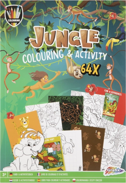 Malebog og aktivitetsbog Jungle A4