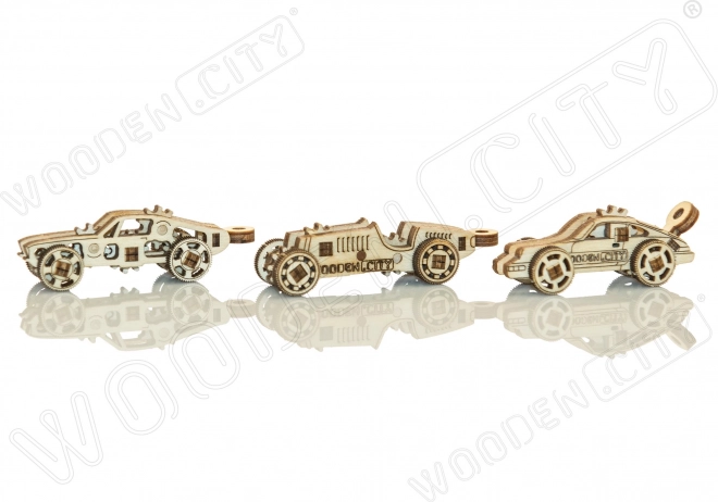 Træ 3D puslespil mini sæt sportsvogne